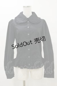 PEACE NOW / フリル丸襟ブラウス  黒 H-25-04-11-1019-PU-BL-KB-ZH