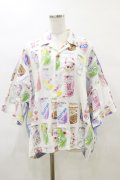 MILKBOY / DRINK YOUシャツ  ホワイトベース×サックス H-25-04-11-1022-MB-TO-KB-ZH