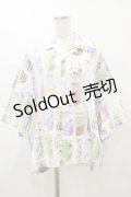 MILKBOY / DRINK YOUシャツ  ホワイトベース×サックス H-25-04-11-1022-MB-TO-KB-ZH