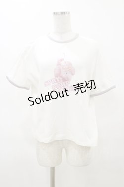 画像1: Candy Stripper / SPRY ROMP CANDY RINGER Tシャツ 2 白 H-25-04-11-1024-PU-TO-KB-ZH