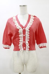 Jane Marple / レーストリミングニットボレロ  マンダリン H-25-04-11-1027-JM-TO-KB-ZH