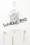 PUTUMAYO / バラ窓編み上げフレア袖カットソー  白×黒 H-25-04-11-1031-PT-TO-KB-ZH