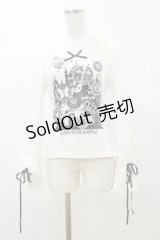 PUTUMAYO / バラ窓編み上げフレア袖カットソー  白×黒 H-25-04-11-1031-PT-TO-KB-ZH