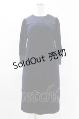 Maison de FLEUR Petite Robe canone / セーラーカラーベロアワンピース M Navy H-25-04-11-014-EL-OP-NS-ZH