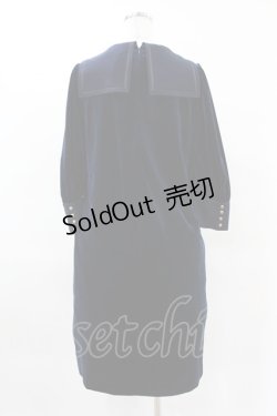 画像2: Maison de FLEUR Petite Robe canone / セーラーカラーベロアワンピース M Navy H-25-04-11-014-EL-OP-NS-ZH