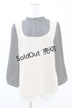 画像1: Maison de FLEUR Petite Robe canone / 雨傘が鳴るドットブラウス Free Beige H-25-04-11-022-EL-BL-NS-ZH