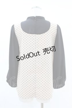 画像2: Maison de FLEUR Petite Robe canone / 雨傘が鳴るドットブラウス Free Beige H-25-04-11-022-EL-BL-NS-ZH