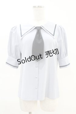 画像1: Maison de FLEUR Petite Robe canone / 学びを楽しむネクタイブラウス Free Blue H-25-04-11-023-EL-BL-NS-ZH