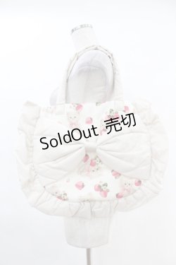 画像1: alcali / alcali×misako aoki/サイベリアンストロベリー柄トートバッグ  オフ H-25-04-11-030-LO-BG-NS-ZH