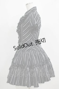 画像2: ALGONQUINS / ストライプシャツワンピース  黒 H-25-04-12-027-AL-OP-KB-ZH