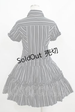 画像3: ALGONQUINS / ストライプシャツワンピース  黒 H-25-04-12-027-AL-OP-KB-ZH