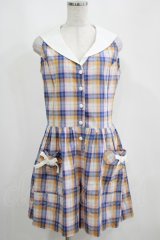 Katie / SHAKE A CHECK! play suit - ブルー H-25-04-12-031-LO-OP-KB-ZH