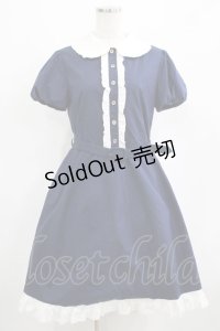 Jane Marple / 丸襟パフワンピース  ネイビー H-25-04-12-034-JM-OP-KB-ZH