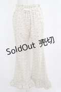 Candy Stripper / FLORAL GIRLY FRILL HEM FLARE PANTS  アイボリー H-25-04-12-043-PU-PA-KB-ZH