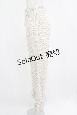 画像2: Candy Stripper / FLORAL GIRLY FRILL HEM FLARE PANTS  アイボリー H-25-04-12-043-PU-PA-KB-ZH