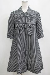 MILK / ツインリボンシャツワンピース  ブラック H-25-04-12-044-ML-OP-KB-ZH