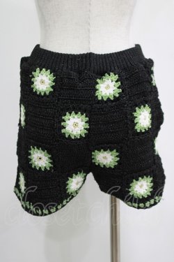 画像3: Candy Stripper / FLOWER CROCHET KINT SHORT PANTS  ブラック×グリーン H-25-04-12-052-PU-PA-KB-ZH