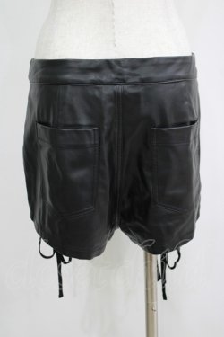 画像3: KILL STAR / レースアップフェイクレザーショートパンツ L 黒 H-25-04-12-053-SL-PA-KB-ZH