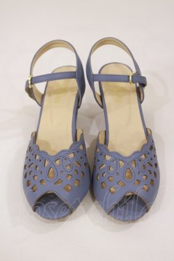 画像1: an another angelus / レースカットワークサンダル L サックス H-25-04-12-1012-CA-SH-NS-ZH