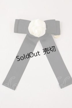 画像1: Maison de FLEUR / ローズグログランリボンバレッタ  ブラック H-25-04-12-1021-LO-AC-NS-ZH