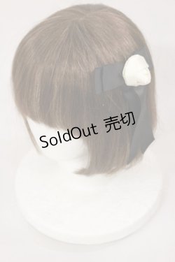 画像2: Maison de FLEUR / ローズグログランリボンバレッタ  ブラック H-25-04-12-1021-LO-AC-NS-ZH