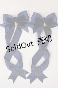 Amavel / 仔猫とティーカップコレクションリボンバレッタセット  ネイビー H-25-04-12-1022-CA-AC-NS-ZH