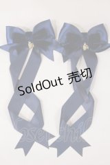 Amavel / 仔猫とティーカップコレクションリボンバレッタセット  ネイビー H-25-04-12-1022-CA-AC-NS-ZH