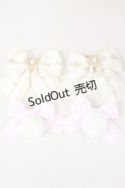 画像1: Amavel / Patisserie Porte Bonheurリボンクリップ  アイボリー/ピンク H-25-04-12-1024-CA-AC-NS-ZH