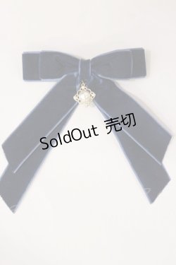 画像1: axes femme POETIQUE / ベルベットリボンクリップ  ネイビー H-25-04-12-1026-AX-AC-NS-ZH