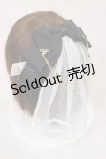 Amavel / Arcanum Amuletベール付きスリーピンリボン  オフ/ブラック H-25-04-12-1034-CA-AC-NS-ZH