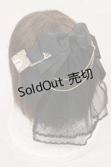 Amavel / Arcanum Amuletベール付きスリーピンリボン  ブラック H-25-04-12-1035-CA-AC-NS-ZH
