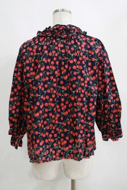 画像3: Jane Marple Dans Le Salon / Falling cherriesパフィーブラウス  navy H-25-04-12-063-JM-BL-KB-ZH
