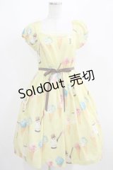 Leur Getter / コーンアイス袖付ワンピース  イエロー H-25-04-12-008-LU-OP-KB-ZH