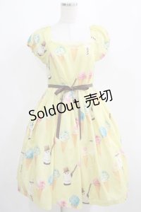 Leur Getter / コーンアイス袖付ワンピース  イエロー H-25-04-12-008-LU-OP-KB-ZH