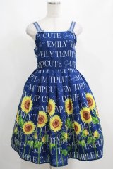 Emily Temple cute / Sunflowerキャミソールワンピース  ネイビー H-25-04-12-009-ET-OP-KB-ZH