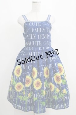 画像1: Emily Temple cute / Sunflowerキャミソールワンピース  ネイビー H-25-04-12-009-ET-OP-KB-ZH