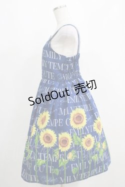 画像2: Emily Temple cute / Sunflowerキャミソールワンピース  ネイビー H-25-04-12-009-ET-OP-KB-ZH