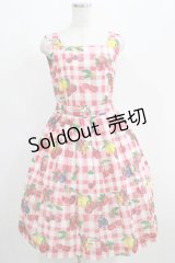 Jane Marple / フルーツピクニックスクエアドレス  レッド H-25-04-12-011-JM-OP-KB-ZH