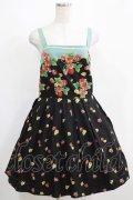 Jane Marple / ボーダーストロベリーのサンドレス  ブラック H-25-04-12-002-JM-OP-KB-ZH