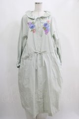 Jane Marple Dans Le Salon / Jardin Des Fleurs Embroideryドレス  ミント H-25-04-12-016-JM-OP-KB-ZH