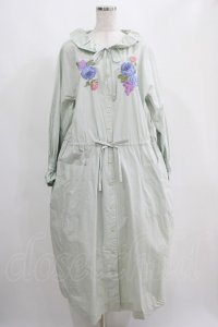 Jane Marple Dans Le Salon / Jardin Des Fleurs Embroideryドレス  ミント H-25-04-12-016-JM-OP-KB-ZH