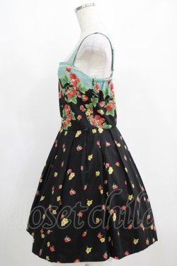 画像2: Jane Marple / ボーダーストロベリーのサンドレス  ブラック H-25-04-12-002-JM-OP-KB-ZH