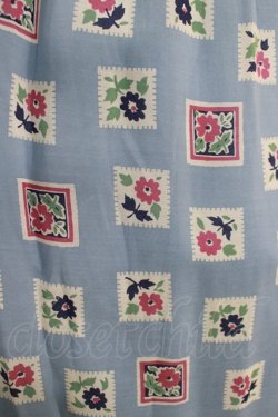 画像4: Jane Marple Dans Le Salon / Flower Stamp Empireワンピース  サックス H-25-04-12-017-JM-OP-KB-ZH