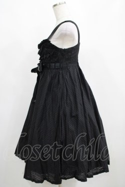 画像2: Jane Marple / ストライプフリルノースリーブワンピース  黒 H-25-04-12-025-JM-OP-KB-ZH
