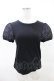 画像1: Jane Marple / アイレットレーススリーブのTシャツ Free クロ H-25-04-13-029-JM-TO-KB-ZH (1)