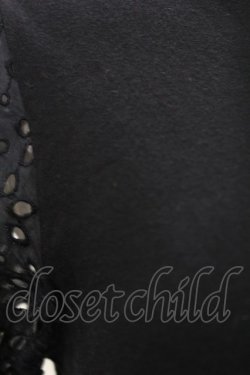 画像3: Jane Marple / アイレットレーススリーブのTシャツ Free クロ H-25-04-13-029-JM-TO-KB-ZH
