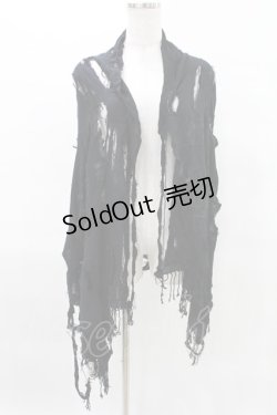 画像1: STIGMATA / ダメージガーゼストール　  黒 H-25-04-13-005-GO-ZA-KB-ZH