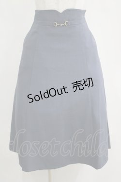 画像1: Fi.n.t / ビット使いハイウエストフレアースカート Free BLUE GRAY H-25-04-13-1029-CA-SK-NS-ZH