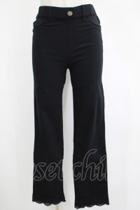 axes femme / 裾レースストレッチパンツ L ブラック H-25-04-13-1031-AX-PA-NS-ZH
