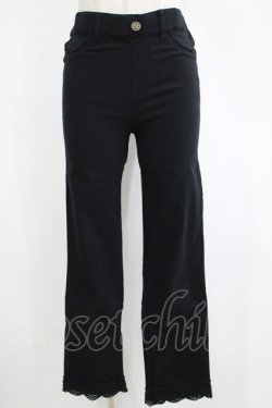 画像1: axes femme / 裾レースストレッチパンツ L ブラック H-25-04-13-1031-AX-PA-NS-ZH